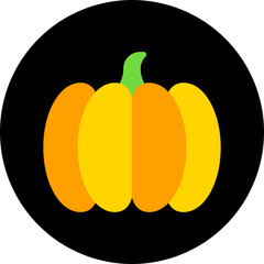 Pumpkin single vector icon illustration