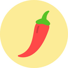 Chilli single vector icon illustration