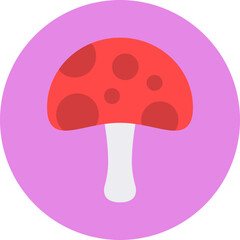 Mushroom single vector icon illustration