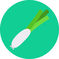 Spring Onion single vector icon illustration