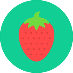 Strawberry single vector icon illustration