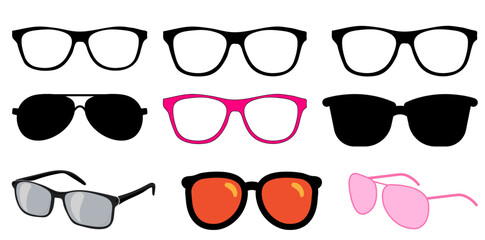 Men and Women Glasses – Stylish Eyewear Vector Icons Collection