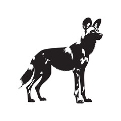 Spirits of the Savannah: A Striking Collection of African Wild Dog Vector Silhouettes Showcasing the Beauty, Agility, and Endangered Status of These Elusive Predators in Art