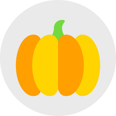 Pumpkin single vector icon illustration