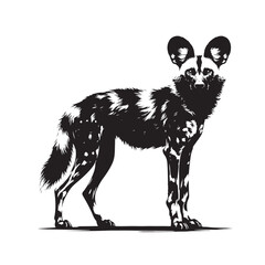 Spirits of the Savannah: A Striking Collection of African Wild Dog Vector Silhouettes Showcasing the Beauty, Agility, and Endangered Status of These Elusive Predators in Art