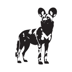 Spirits of the Savannah: A Striking Collection of African Wild Dog Vector Silhouettes Showcasing the Beauty, Agility, and Endangered Status of These Elusive Predators in Art
