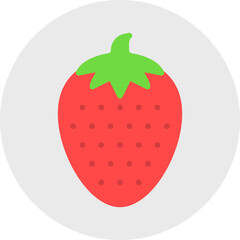 Strawberry single vector icon illustration