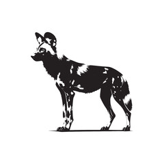Spirits of the Savannah: A Striking Collection of African Wild Dog Vector Silhouettes Showcasing the Beauty, Agility, and Endangered Status of These Elusive Predators in Art