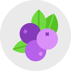 Blueberry single vector icon illustration