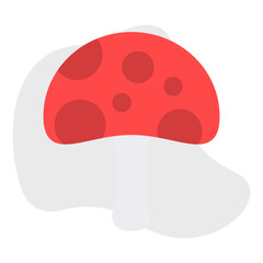 Mushroom single vector icon illustration
