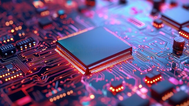 Innovative biotech technology dna strands and circuitry fusion futuristic lab digital art high-tech environment