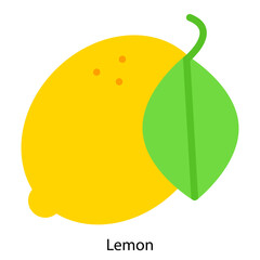 Lemon single vector icon illustration