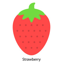 Strawberry single vector icon illustration