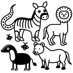 Fototapeta premium set of cartoon animals vector