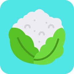Cauliflower single vector icon illustration