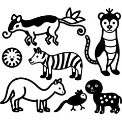 set of cartoon animals vector