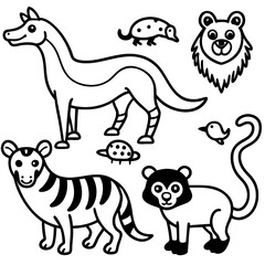 set of cartoon animals vector