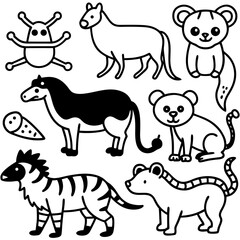 set of cartoon animals vector