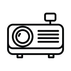 Projector Outline on White Background