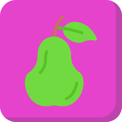 Pear single vector icon illustration