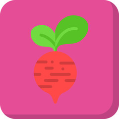 Beet single vector icon illustration