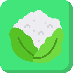 Cauliflower single vector icon illustration