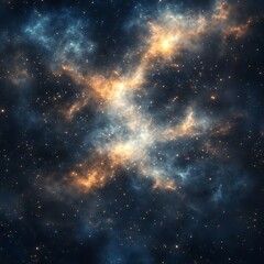 Fototapeta premium Beautiful starry sky background with glowing nebulous clouds