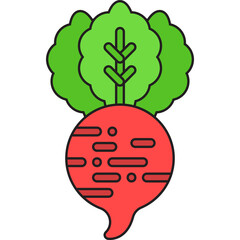 Radish single vector icon illustration
