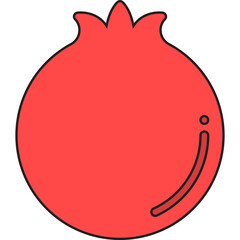 Pomegranate single vector icon illustration