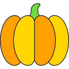 Pumpkin single vector icon illustration