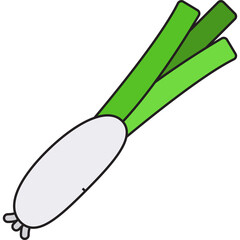 Spring Onion single vector icon illustration