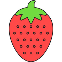 Strawberry single vector icon illustration