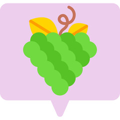 Grapes single vector icon illustration
