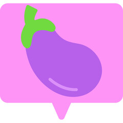Eggplant single vector icon illustration
