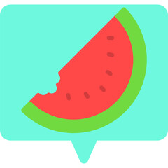 Watermelon single vector icon illustration