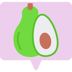 Avocado single vector icon illustration