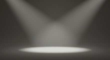 Illuminated Stage Background - Dramatic dark grey background with two spotlights illuminating a bright center stage area. Perfect for product displays or presentations