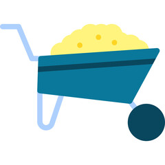 Wheelbarrow single vector icon illustration