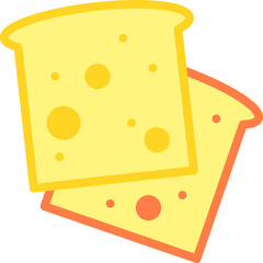 Bread single vector icon illustration