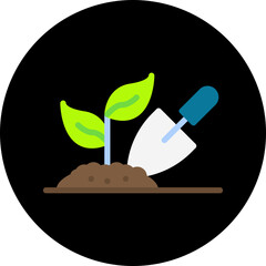 Planting single vector icon illustration