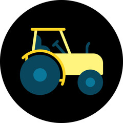 Tractor single vector icon illustration