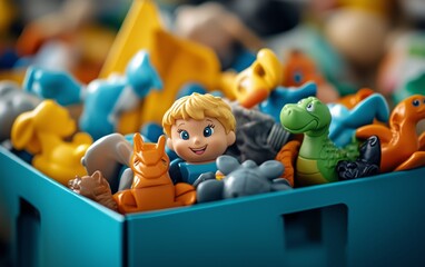 Colorful Toys in a Box: A Child's Imagination