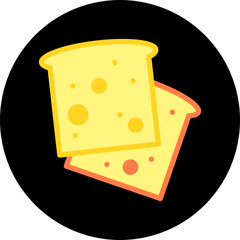 Bread single vector icon illustration