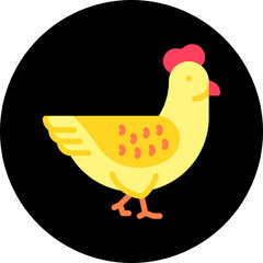 Chicken single vector icon illustration