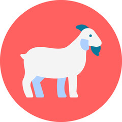 Goat single vector icon illustration