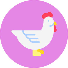 Hen single vector icon illustration