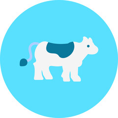 Cow single vector icon illustration