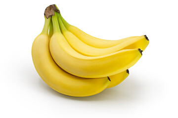 Fresh Ripe Bunch of Bananas on white background