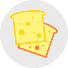 Bread single vector icon illustration