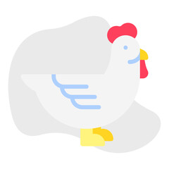 Hen single vector icon illustration